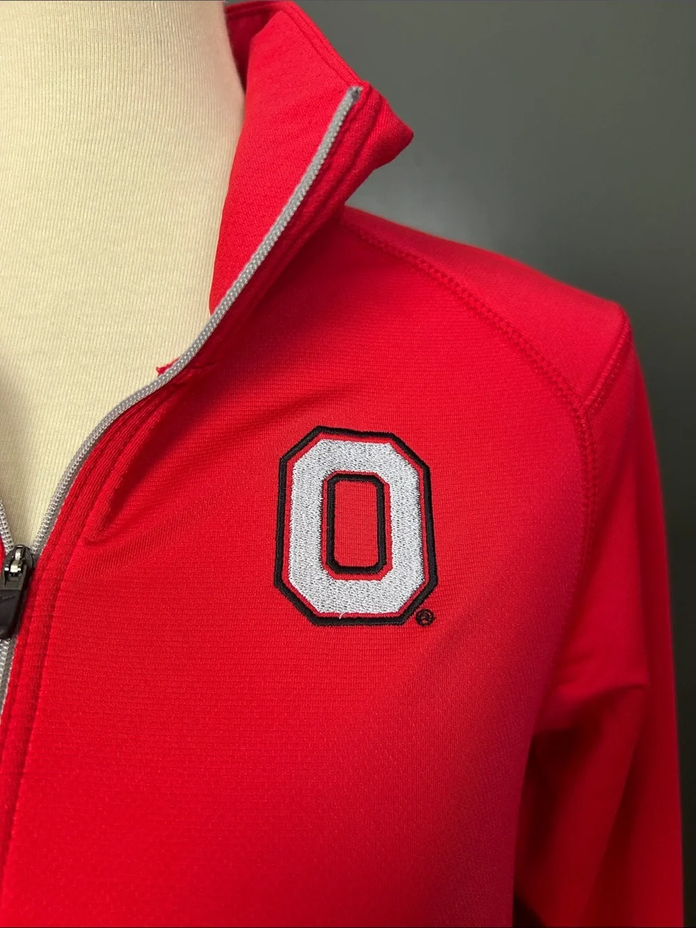 Ohio State Nike Women's Red Quarter-Zip Pullover with 'O' Patch